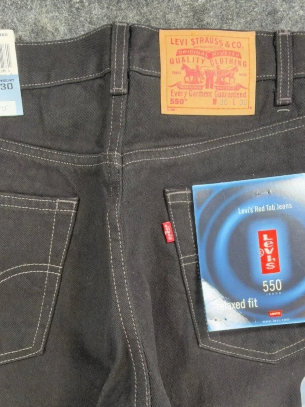 Levi's 550 Jeans Mens 30x30 Black Relaxed Vintage 90s Tapered 550-0260 NWT